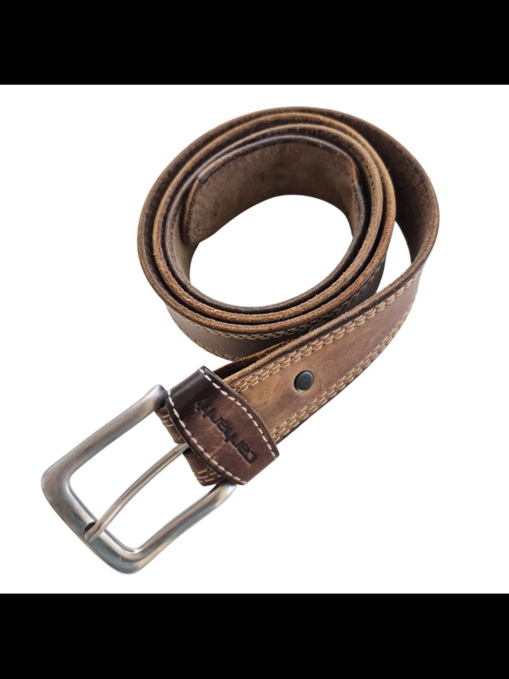 Carhartt Leather Belt Mens 42 Brown Top Grain Workwear Casual Classic - Picture 6 of 9